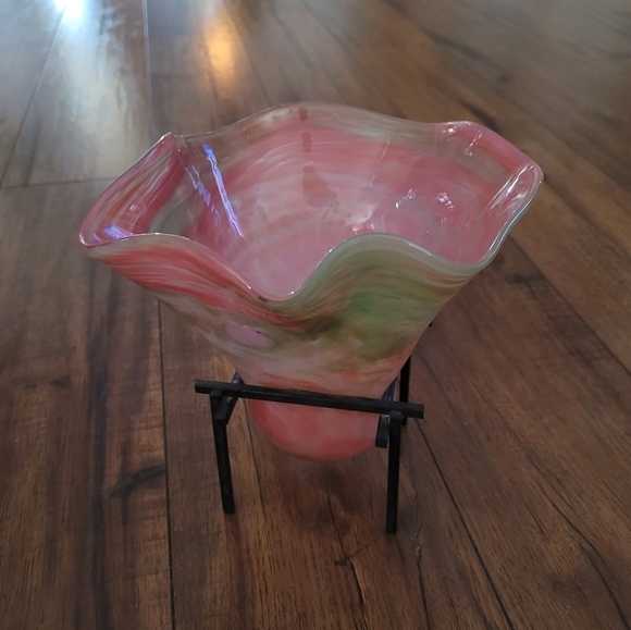 Vintage Garcia Art Glass Multi-color BlownVase - Picture 2 of 7